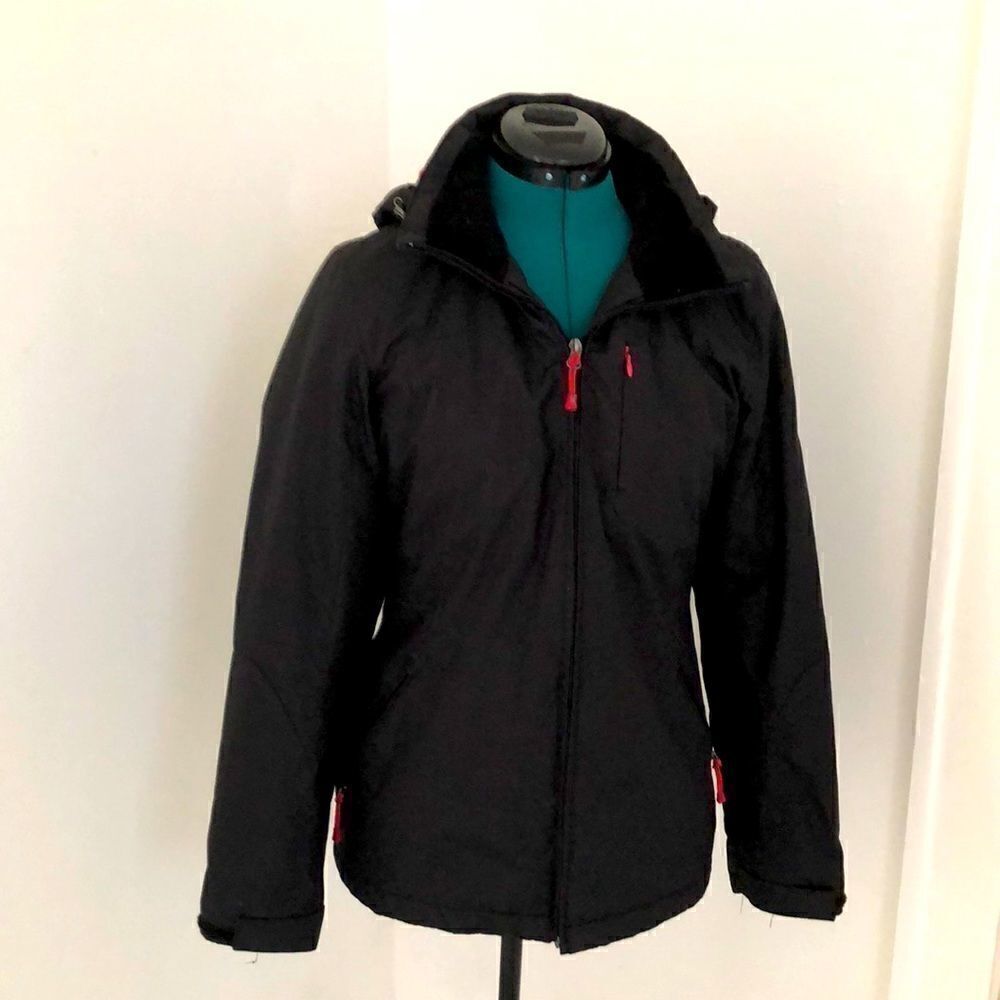 ZeroXposure  Kelly  Insulated Black With Bright Pink Trim  Jacket Size S